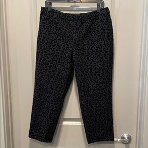Isaac Mizrahi Leopard Flocked Pull-On Pants | Women’s 16 Petite | Black